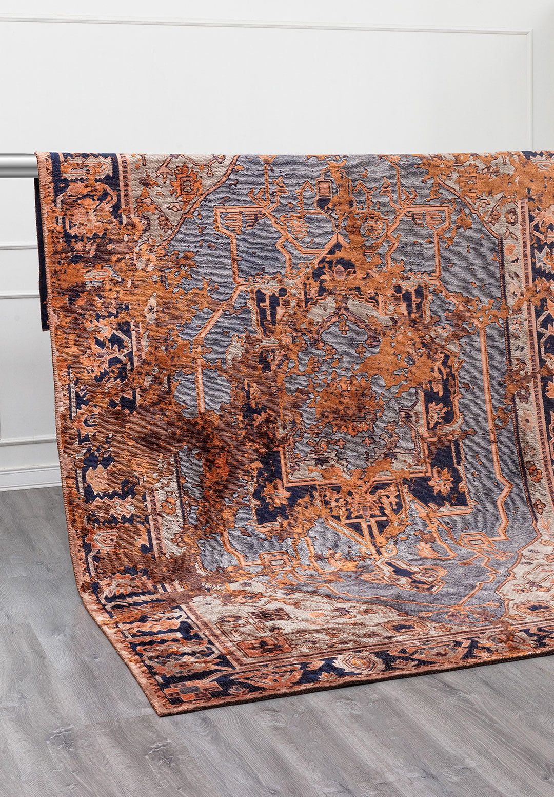 MONARCH ERA TERRA - DARK NAVY - ICE BLUE - LIGHT CORAL RUG