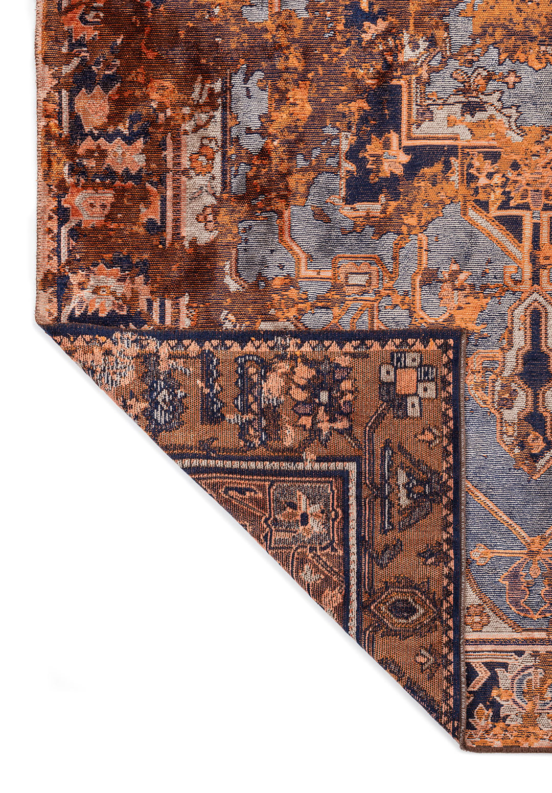 MONARCH ERA TERRA - DARK NAVY - ICE BLUE - LIGHT CORAL RUG