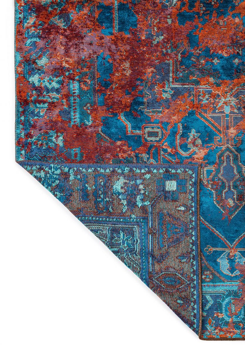 MONARCH ERA RUST - NAVY BLUE - CYAN - TURQUOISE RUG