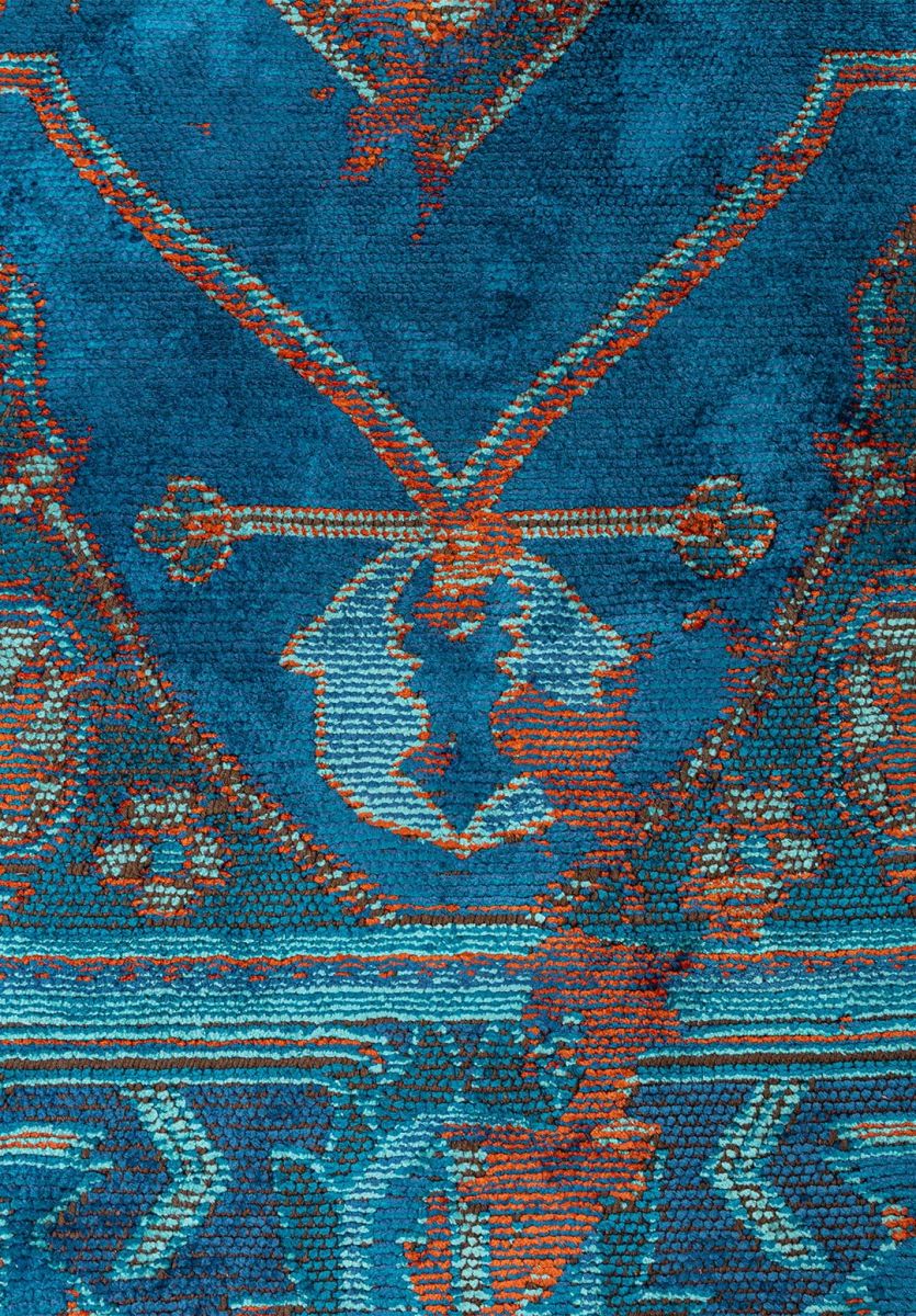 MONARCH ERA RUST - NAVY BLUE - CYAN - TURQUOISE RUG