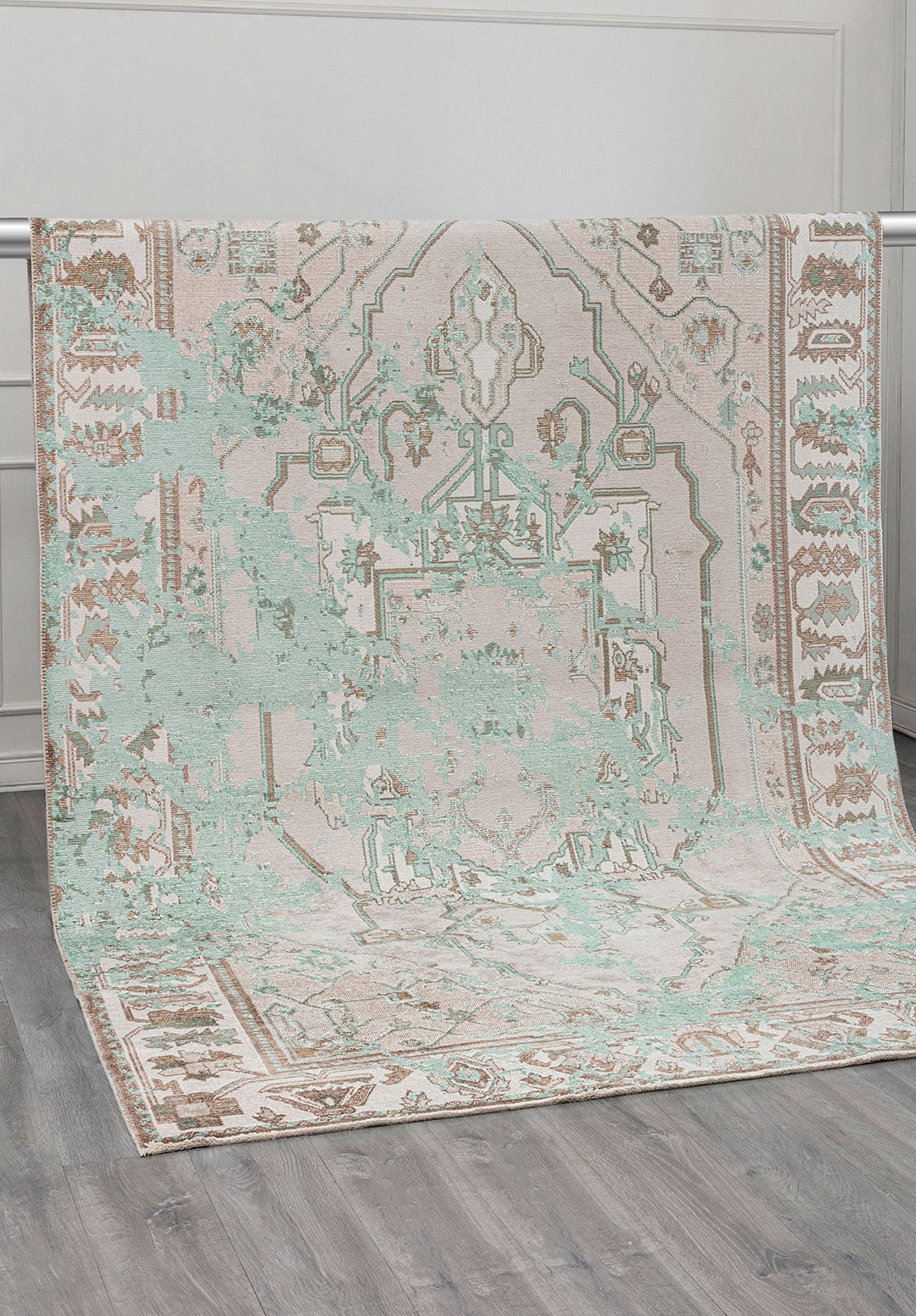 MONARCH ERA RIVER GREEN - ECRU - STONE - MINK RUG