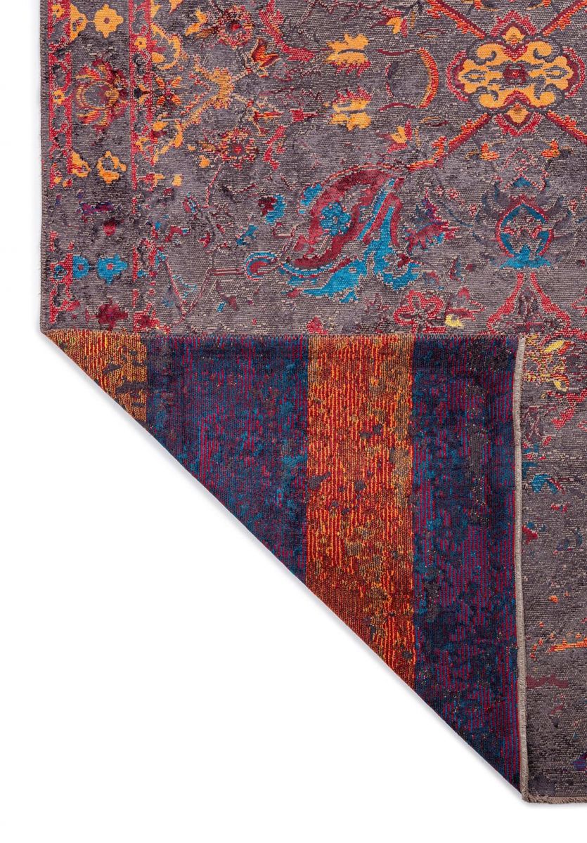 FORTRESS ERA CHARCOAL - CYAN - RED - CHARCOAL - ORANGE - YELLOW RUG