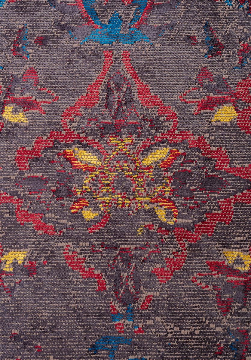 FORTRESS ERA CHARCOAL - CYAN - RED - CHARCOAL - ORANGE - YELLOW RUG