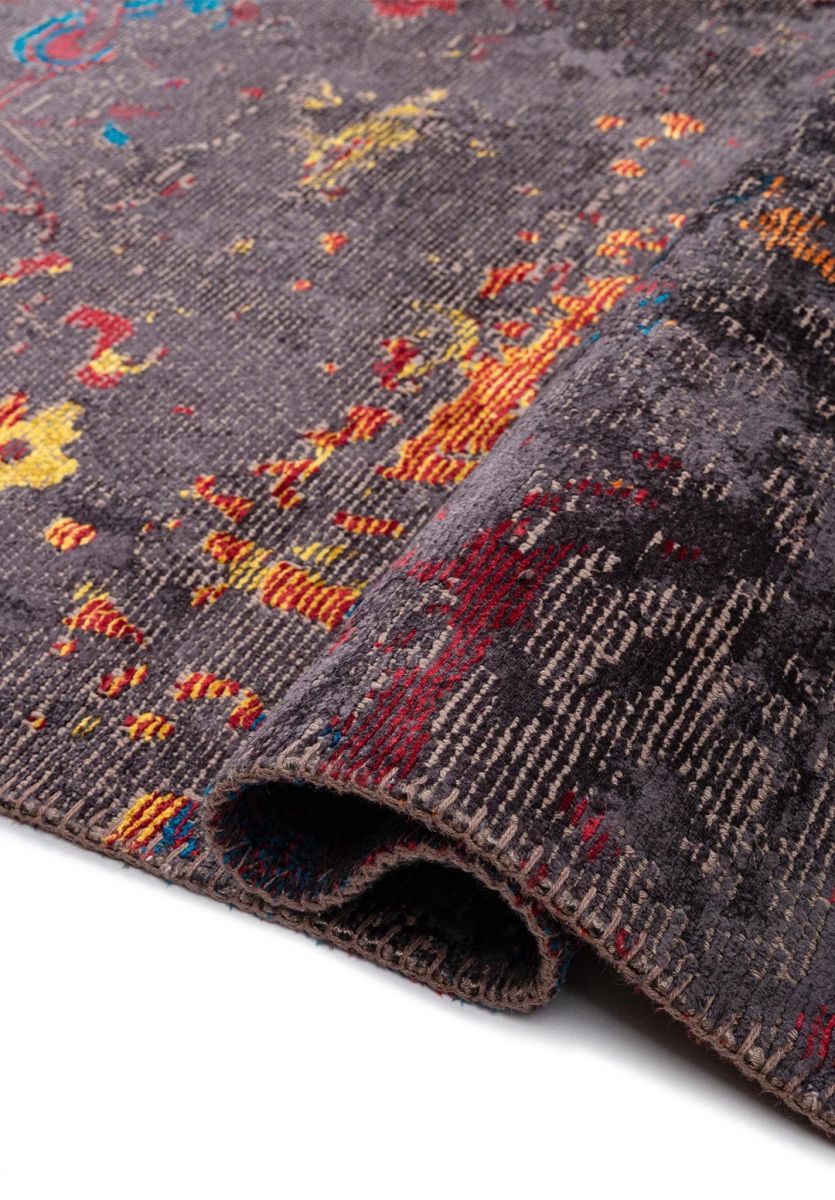 FORTRESS ERA CHARCOAL - CYAN - RED - CHARCOAL - ORANGE - YELLOW RUG