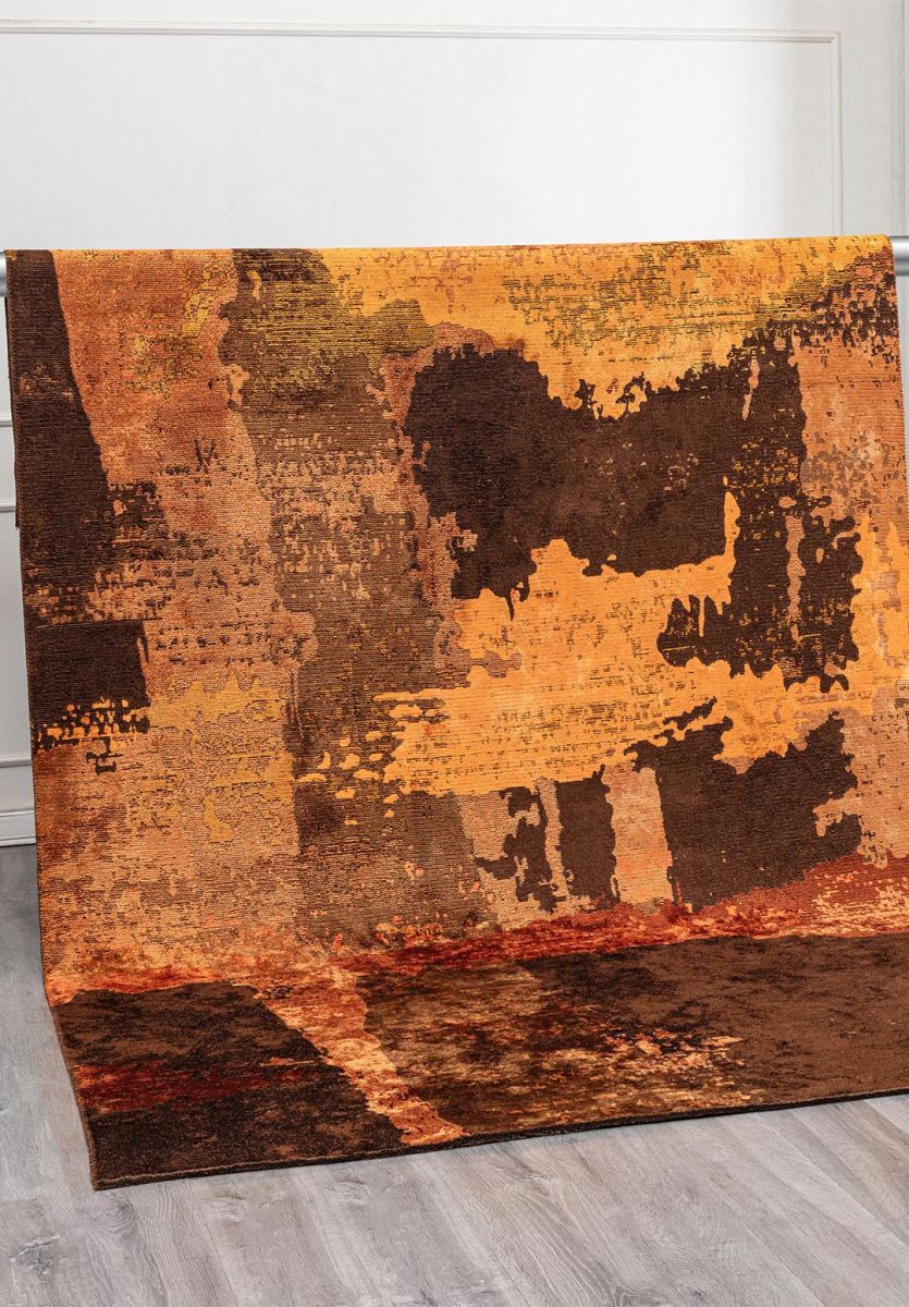 LUSH TERRA - CACAO - RUST - DARK BROWN - ORANGE - MUSTARD RUG