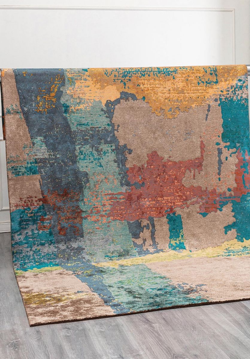 LUSH PETROL - DARK TURQUOISE - KIWI - NOUGAT - RUST - ORANGE RUG