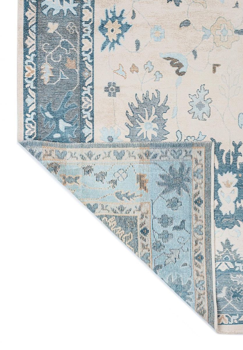 VIVIENNE LIGHT CREAM - PETROL - BLUE - ICE BLUE - CREAM - DARK BEIGE RUG