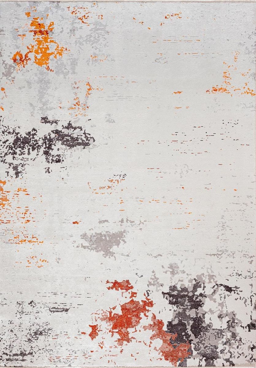 FROST WHITE - ORANGE - RUST - GREY - CHARCOAL RUG