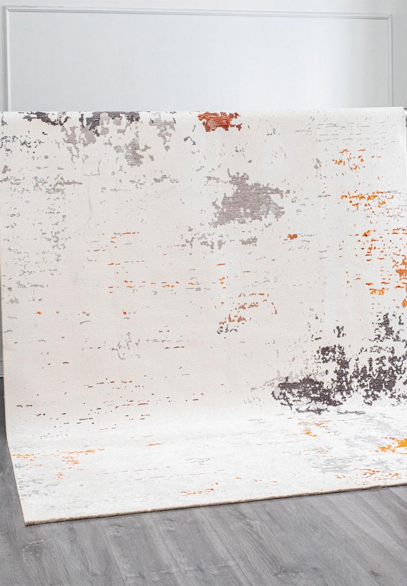 FROST WHITE - ORANGE - RUST - GREY - CHARCOAL RUG