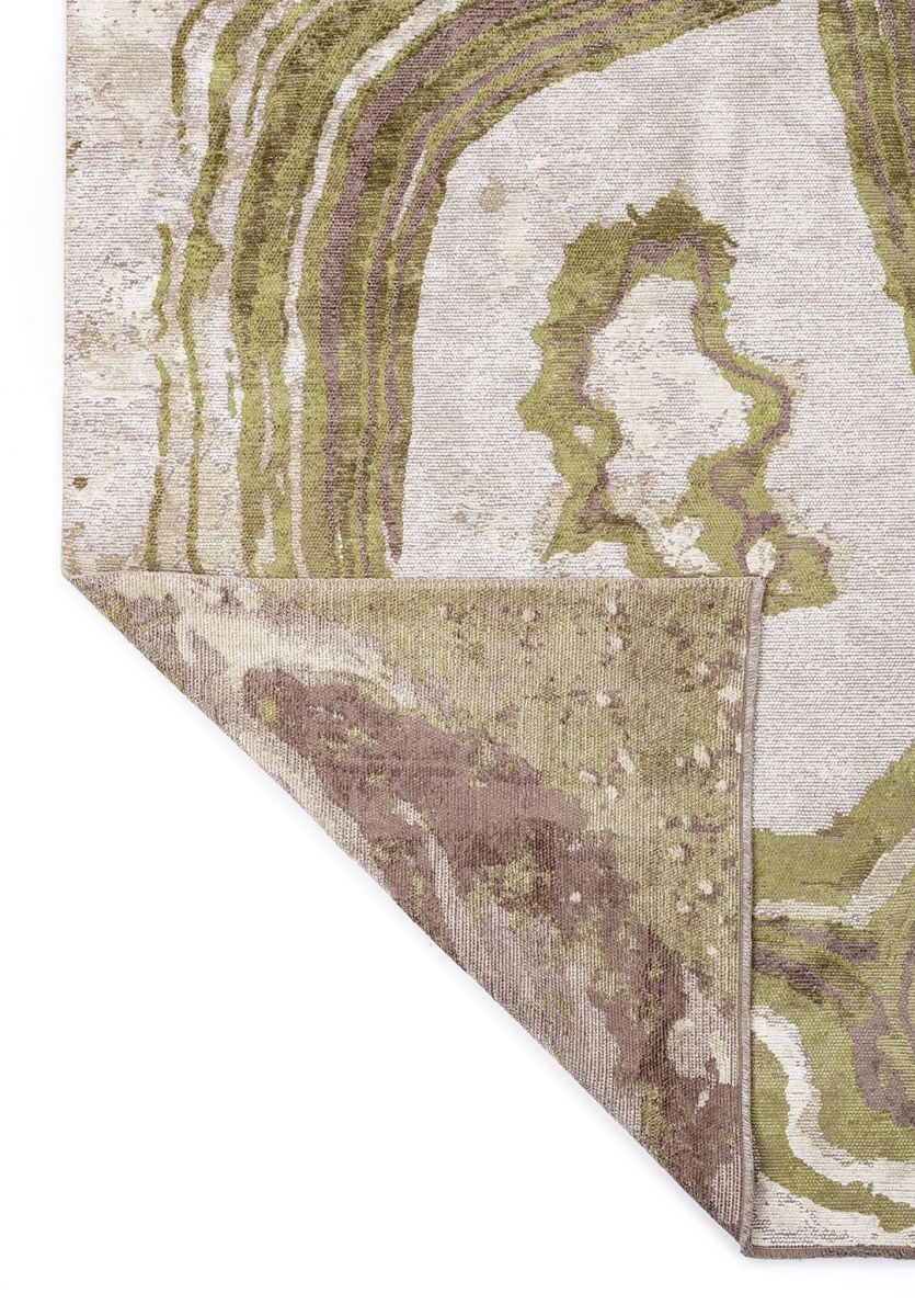 SMOKE BONE - BEIGE - GREEN - DARK MINK RUG