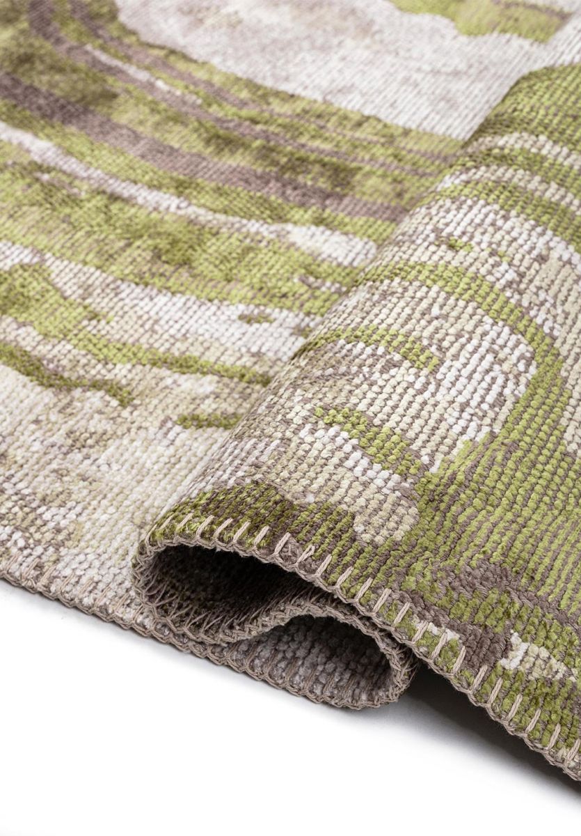 SMOKE BONE - BEIGE - GREEN - DARK MINK RUG