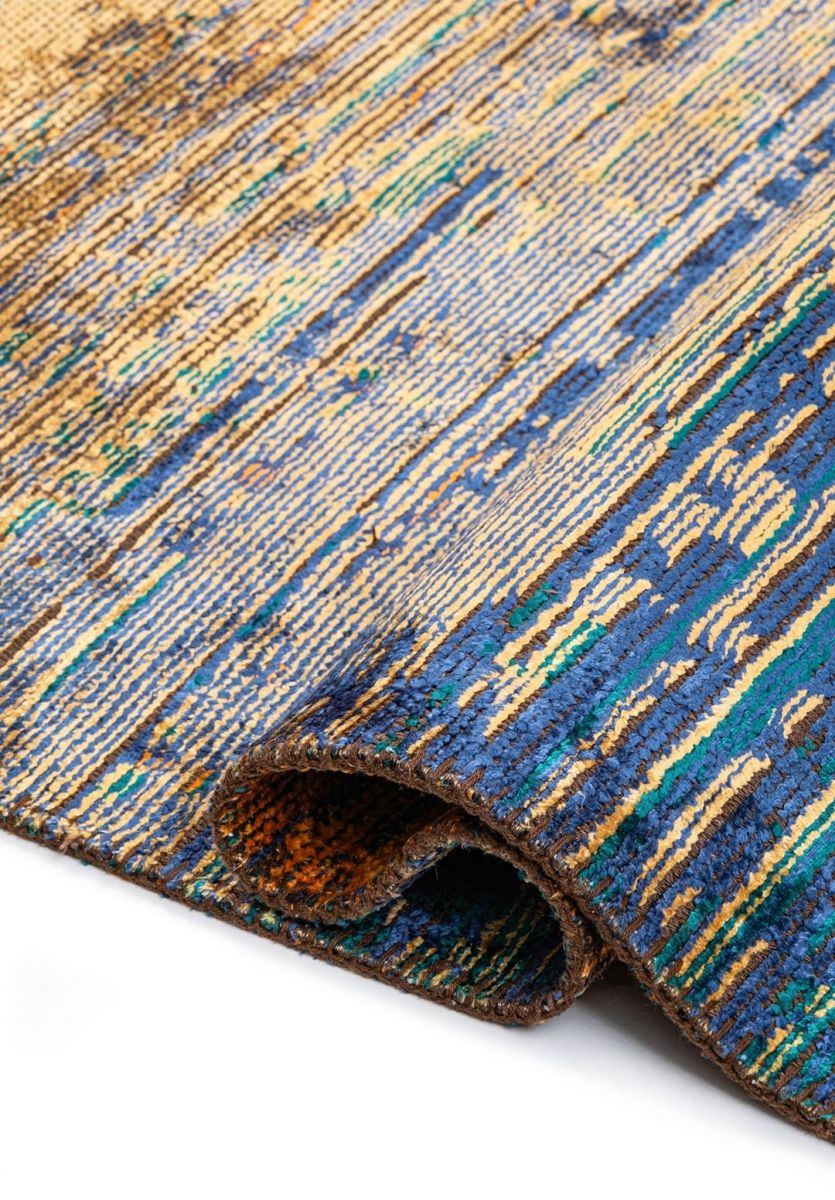 AURORA DARK TURQUOISE - NAVY BLUE - CHERRY - ORANGE - GOLD RUG