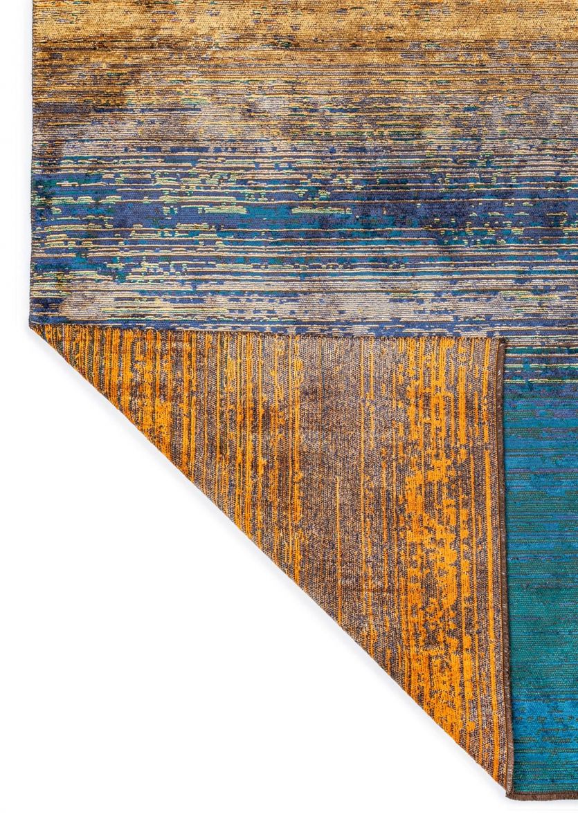 AURORA DARK TURQUOISE - NAVY BLUE - CHERRY - ORANGE - GOLD RUG