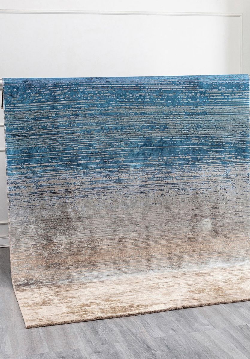 AURORA BEIGE - NOUGAT - PETROL - NAVY BLUE - BLUE RUG