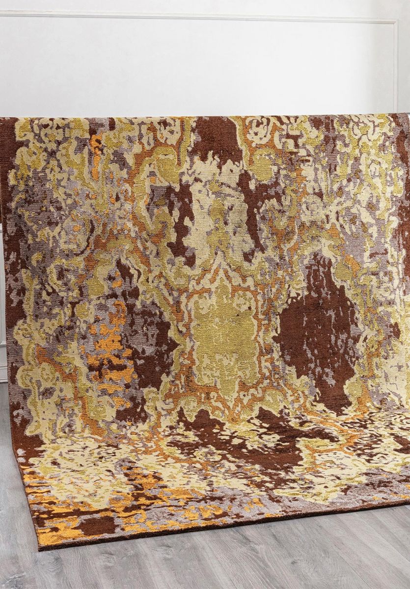 FRESCO DARK BROWN - MUSTARD - GREY - KIWI RUG