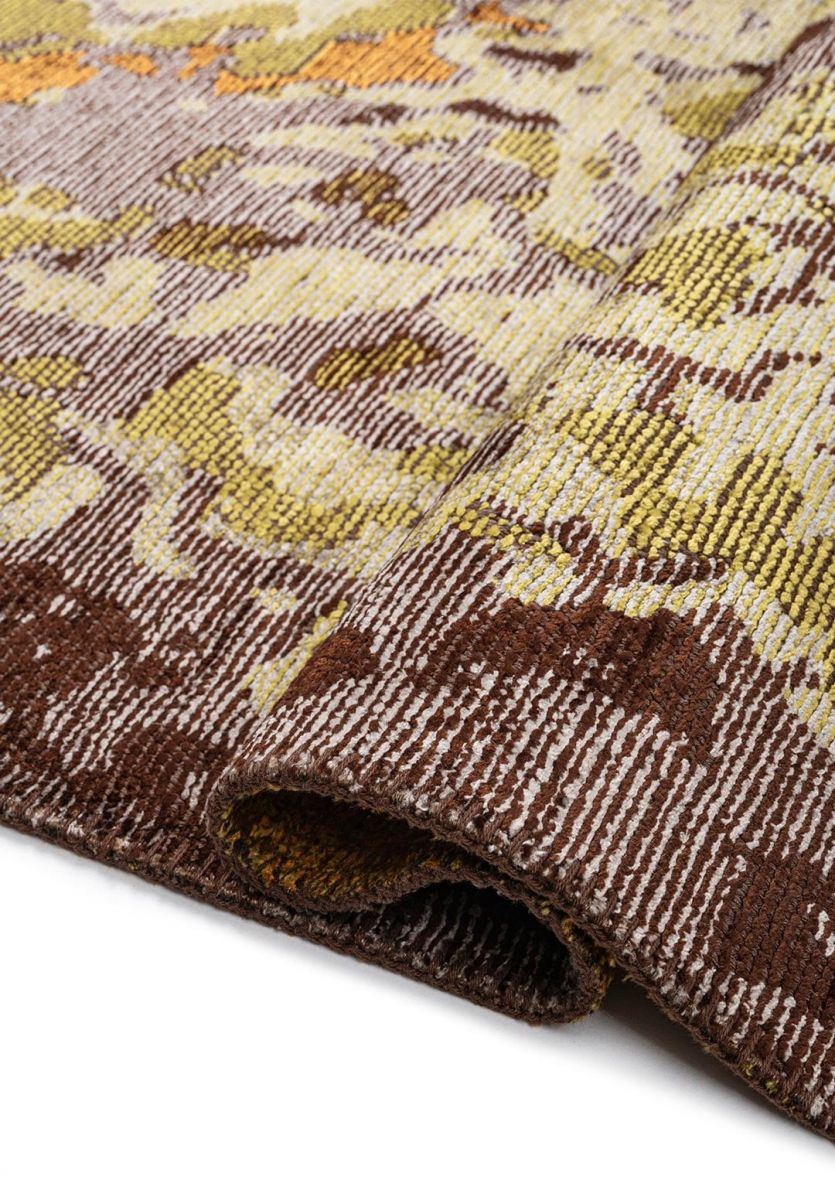 FRESCO DARK BROWN - MUSTARD - GREY - KIWI RUG