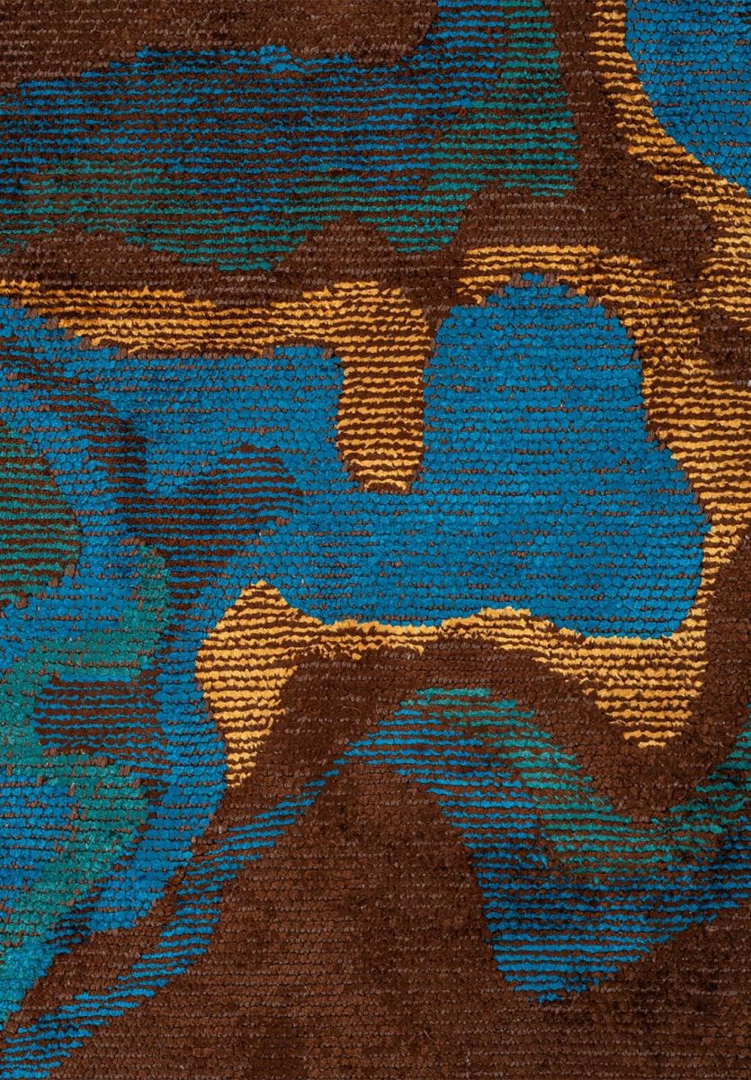 ISOLA DARK BROWN - CYAN - DARK TURQUOISE - MUSTARD RUG