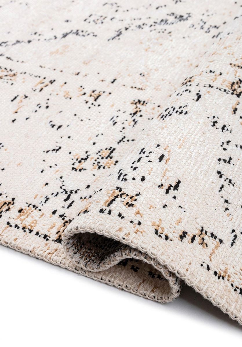 SIRENA LIGHT CREAM - ECRU - DARK BEIGE - BLACK RUG