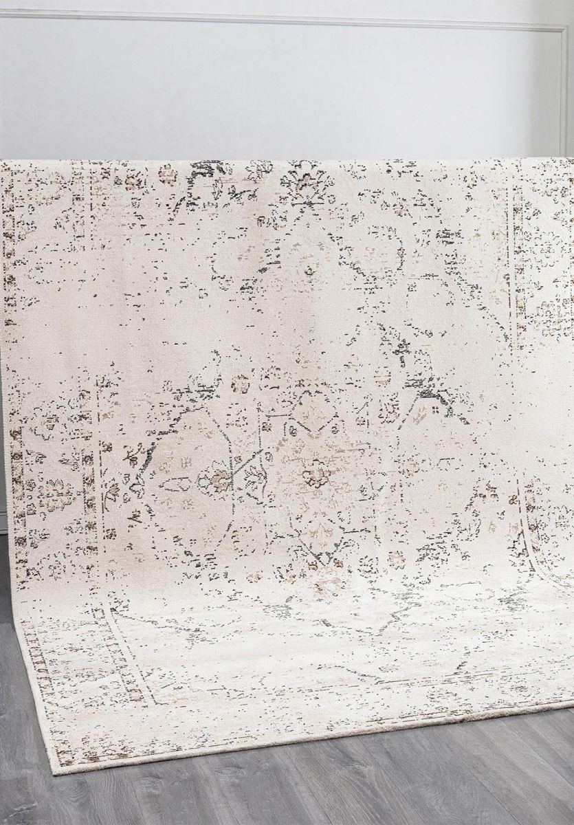 SIRENA LIGHT CREAM - ECRU - DARK BEIGE - BLACK RUG