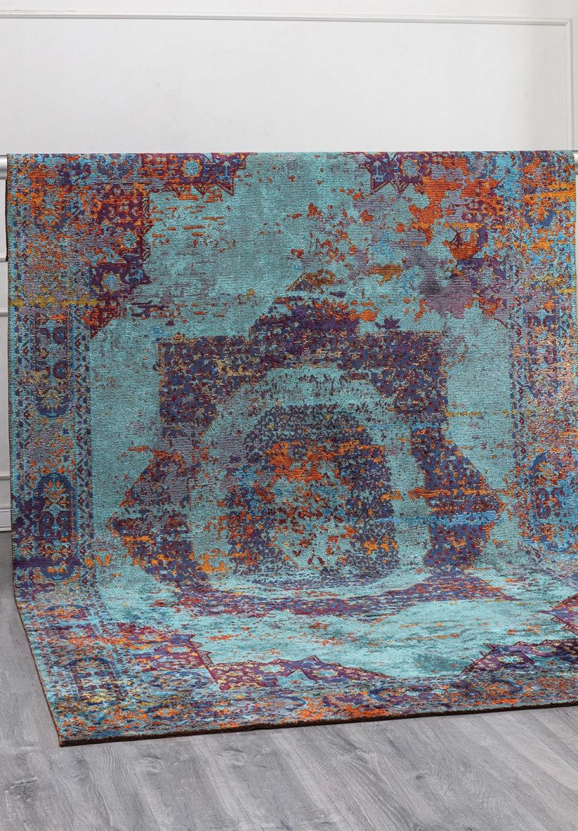 MEMLUK TURQUOISE - CHERRY - NAVY BLUE - ORANGE - KIWI - OLIVE GREEN RUG