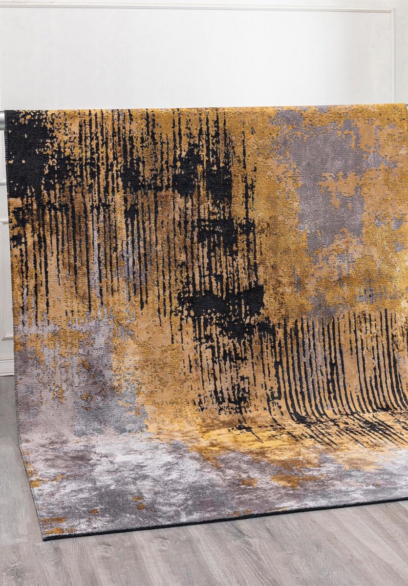 ORION LIGHT GREY - DARK GREY - MUSTARD - BLACK RUG