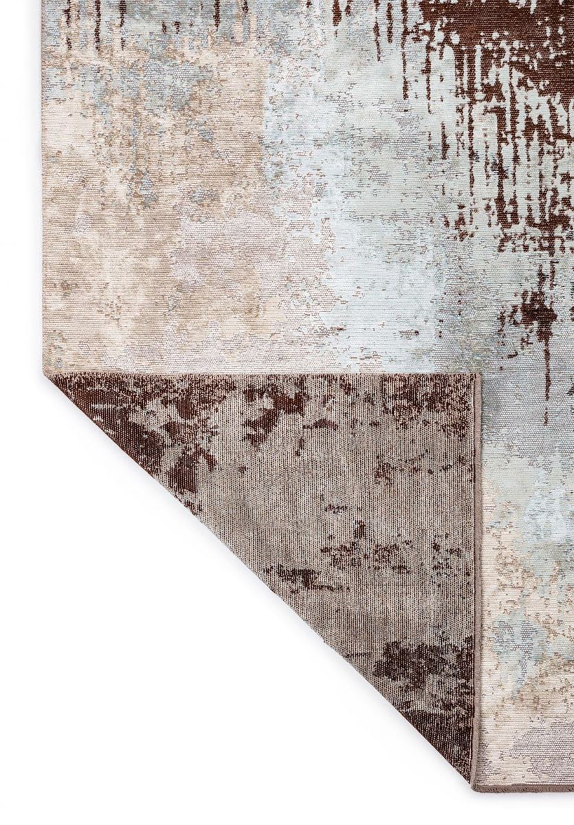 ORION WHITE - BEIGE - ICE BLUE - DARK BROWN RUG