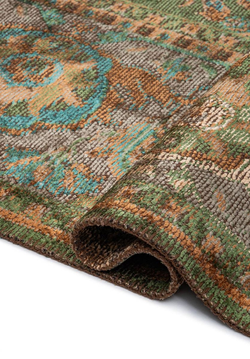 VINEA FOREST GREEN - DARK BEIGE - CACAO - KHAKI - DARK GREEN RUG