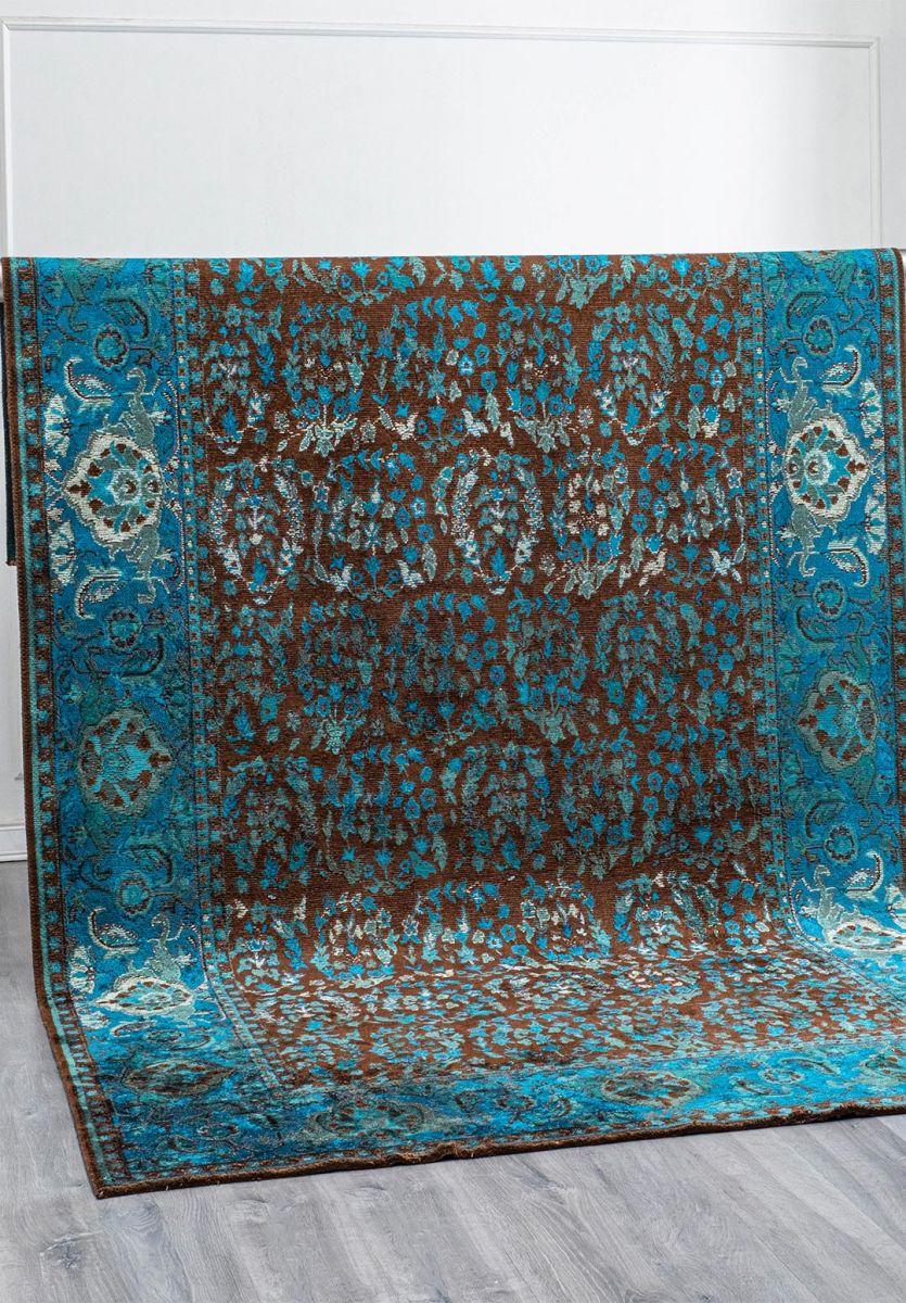 VINEA DARK BROWN - DARK TURQUOISE - DARK GREEN - CYAN - RIVER GREEN RUG