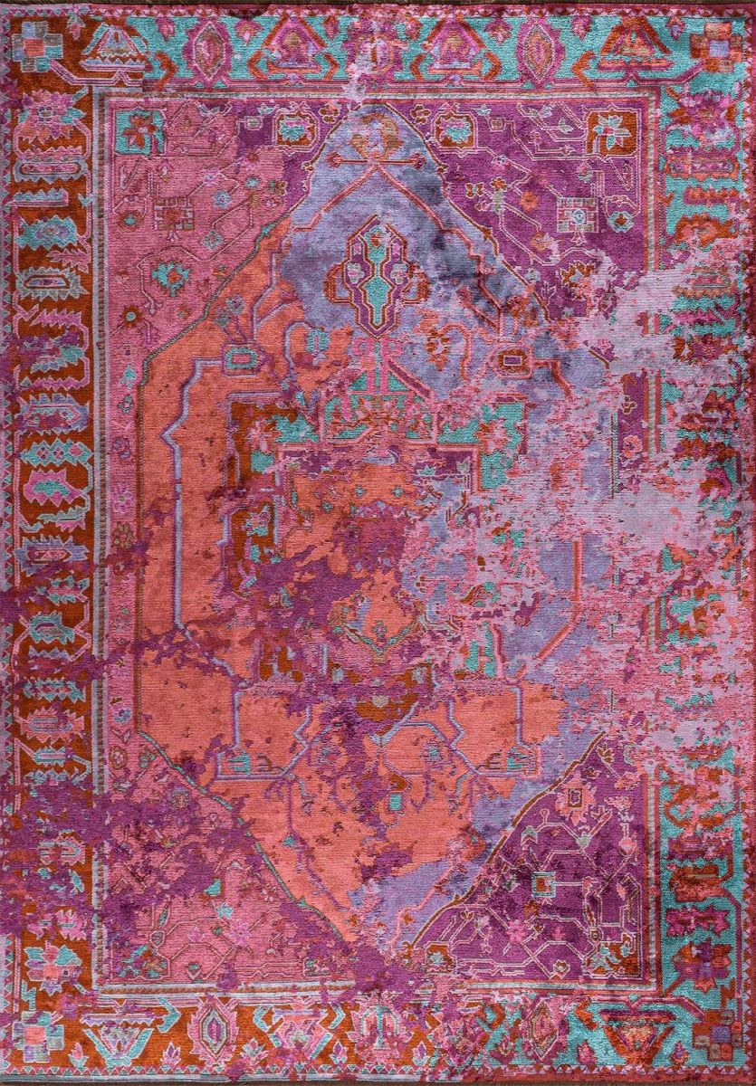 MONARCH ERA PURPLE - RUST - PINK - TURQUOISE RUG