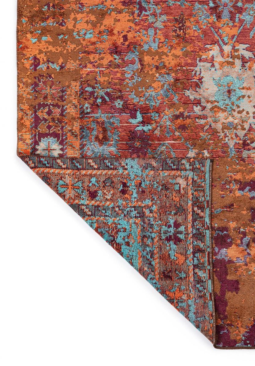 SPLENDOR ERA CACAO - PEACH - DARK DAMSON - TURQUOISE RUG