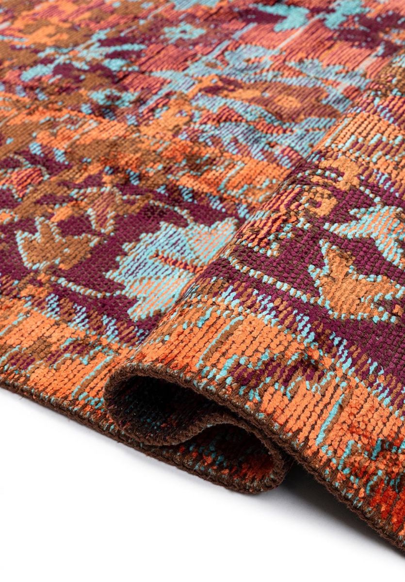 SPLENDOR ERA CACAO - PEACH - DARK DAMSON - TURQUOISE RUG