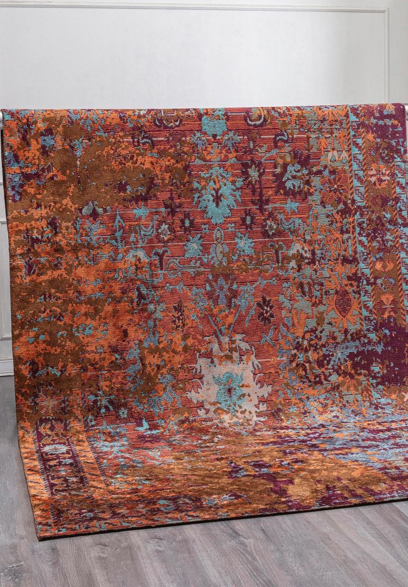 SPLENDOR ERA CACAO - PEACH - DARK DAMSON - TURQUOISE RUG