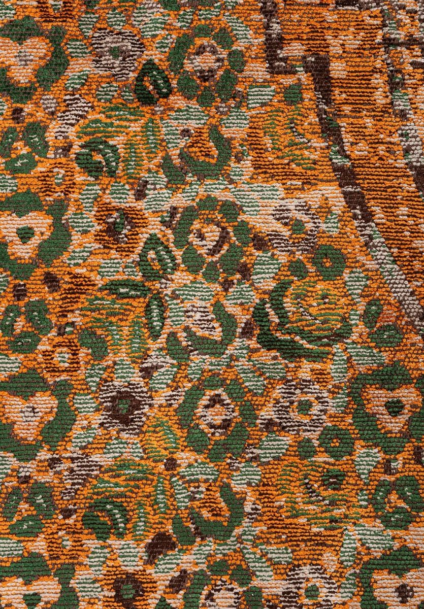 LEGACY CREAM - ORANGE - FOREST GREEN - DARK BROWN RUG