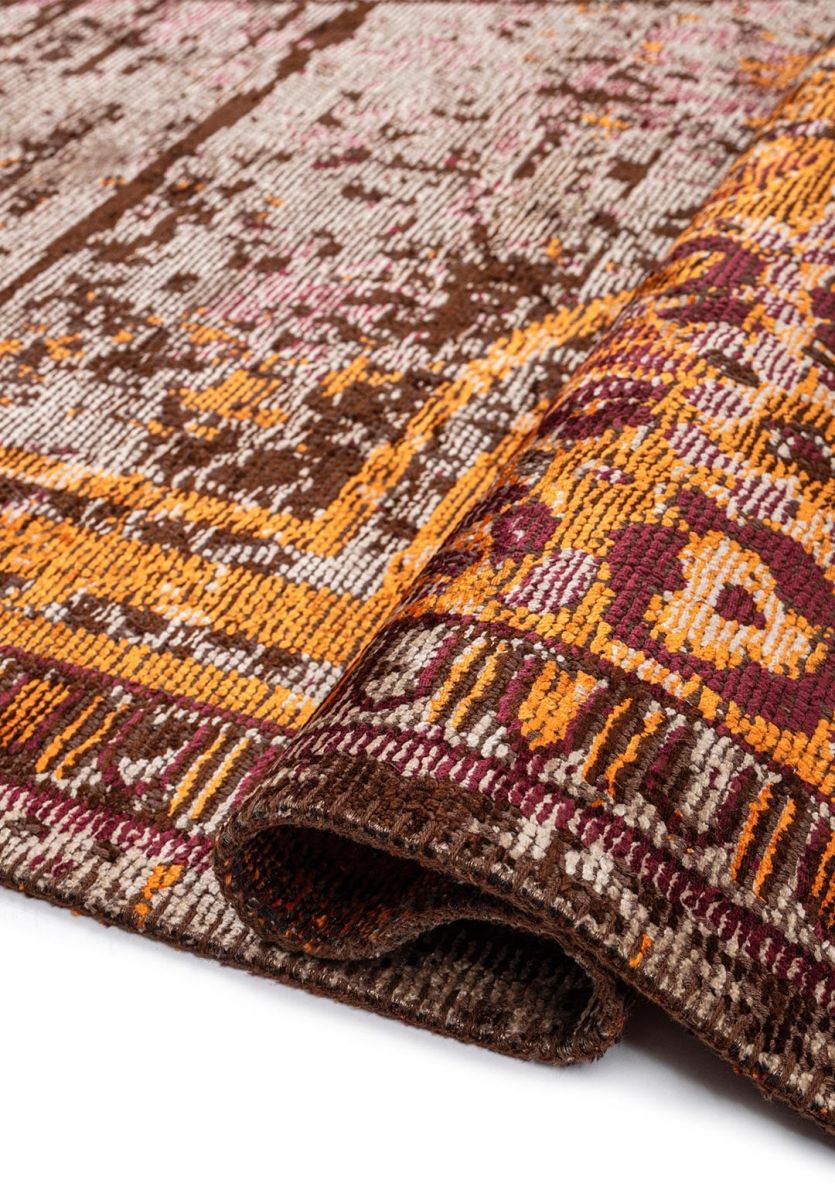 LEGACY CREAM - ORANGE - CHERRY - DARK BROWN RUG