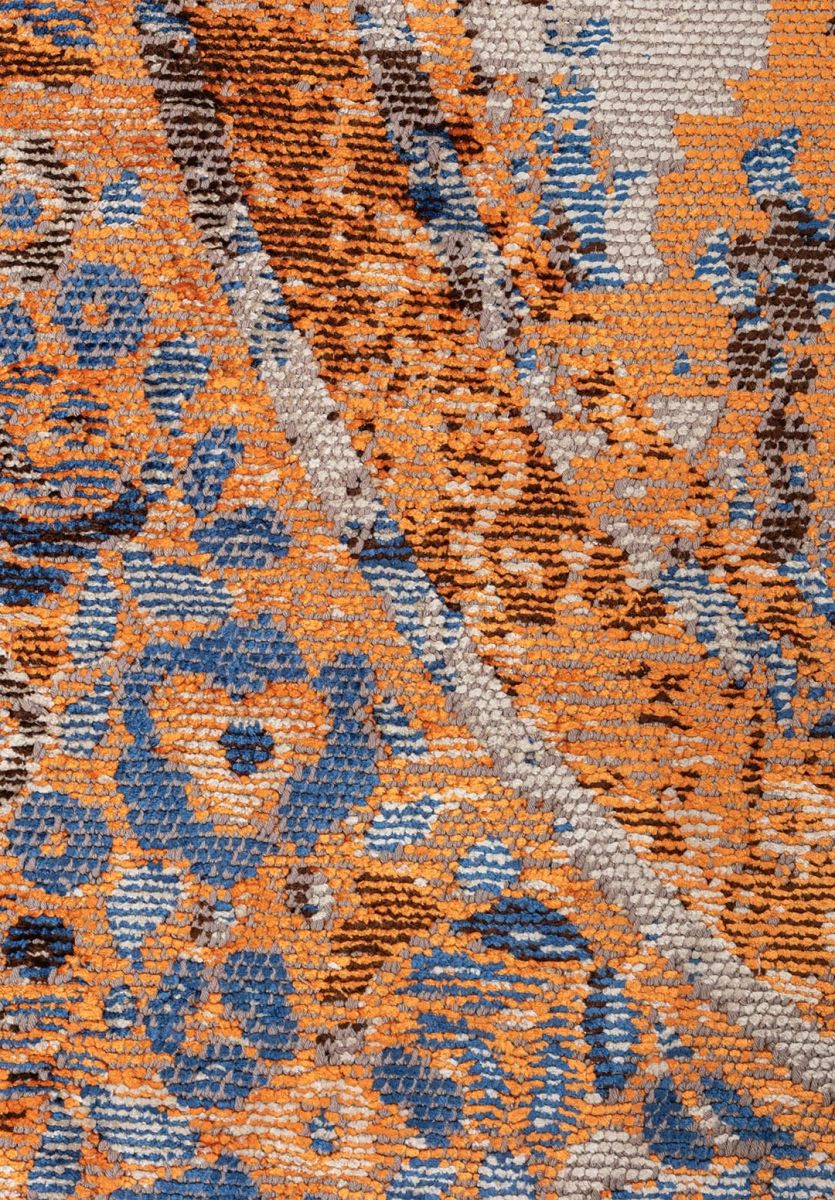 LEGACY CREAM - ORANGE - NAVY BLUE - DARK BROWN RUG