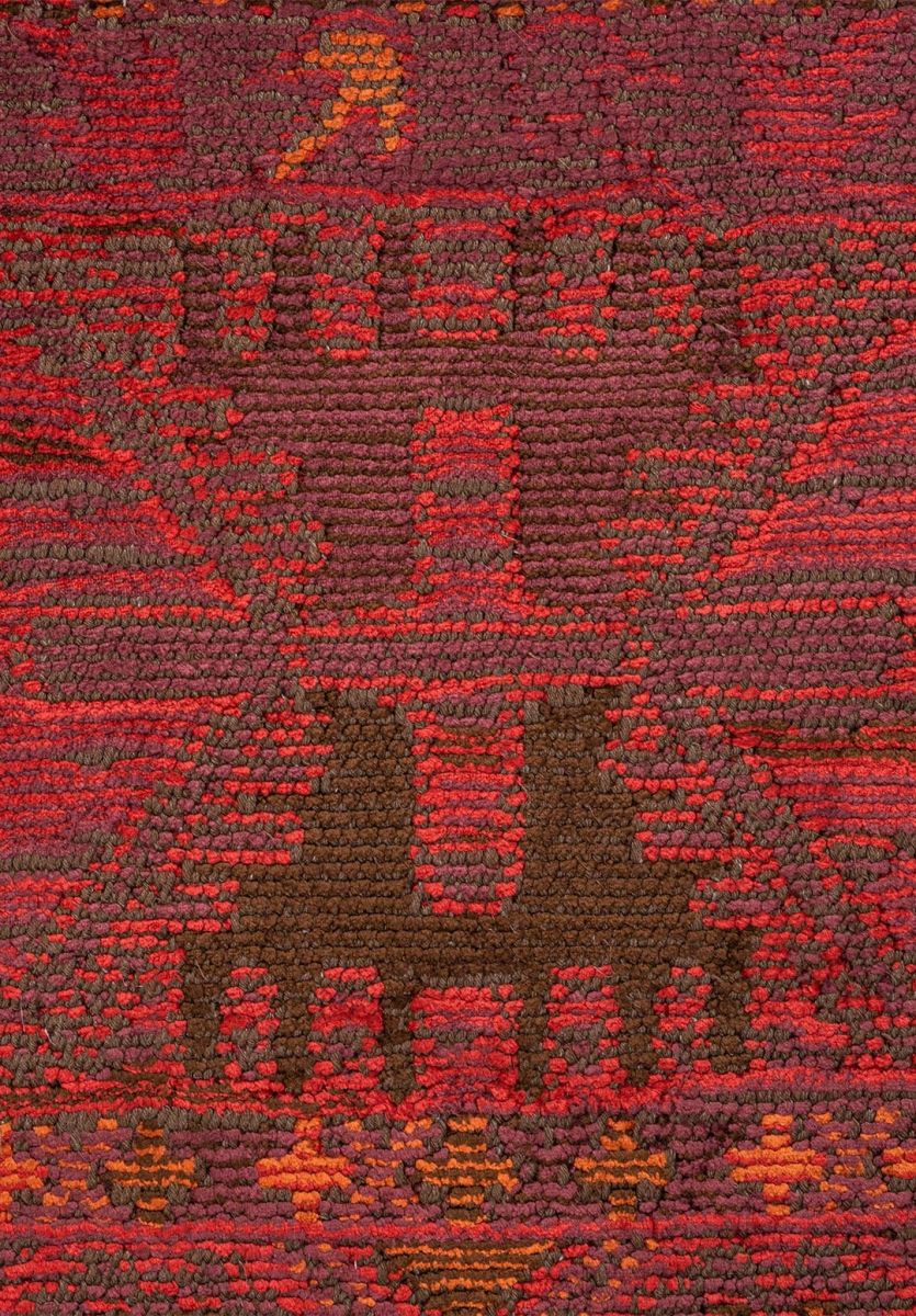 FOLK CHERRY - DARK BROWN - RUST - RED - MAGENTA - PINK RUG