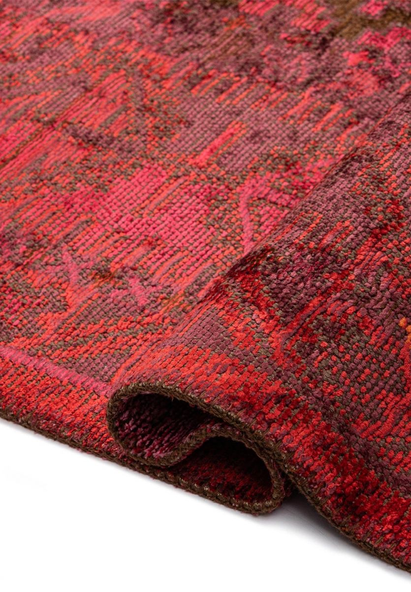 FOLK CHERRY - DARK BROWN - RUST - RED - MAGENTA - PINK RUG