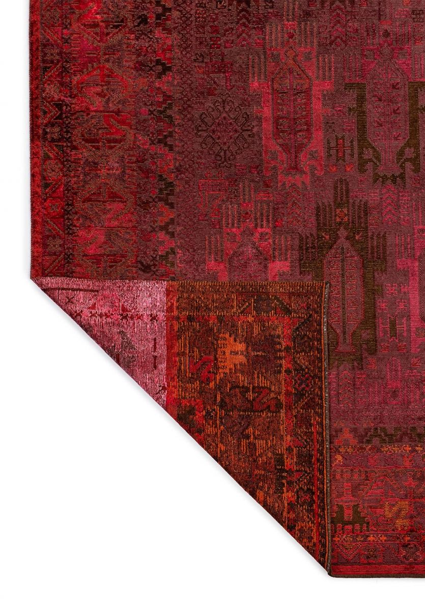 FOLK CHERRY - DARK BROWN - RUST - RED - MAGENTA - PINK RUG