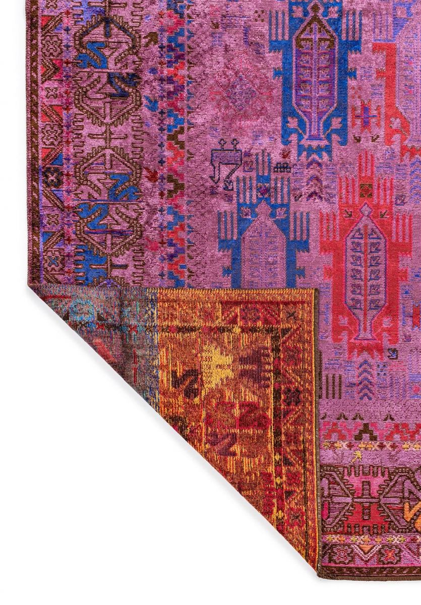 FOLK PURPLE - MAGENTA - MUSTARD - DARK BROWN - SAX BLUE - GRASS GREEN RUG