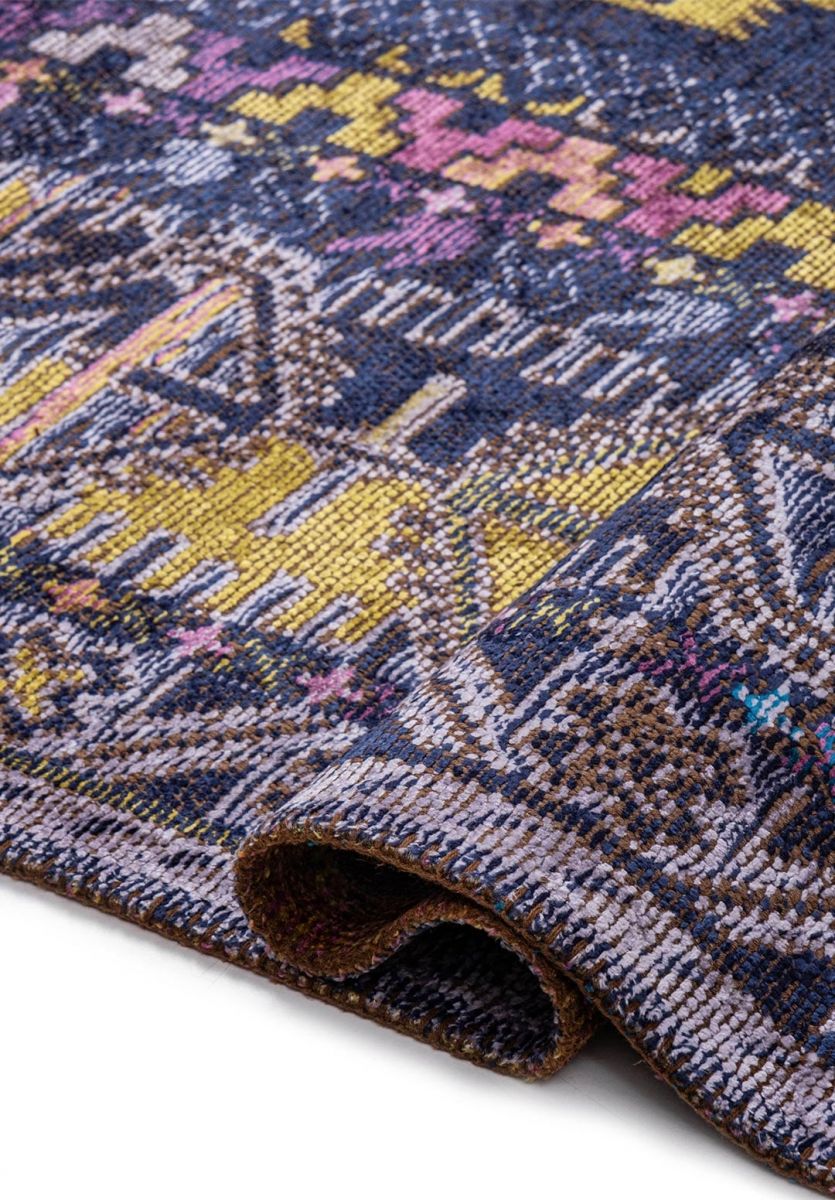 FOLK DARK NAVY - PURPLE - CYAN - LILAC - KIWI - CACAO RUG