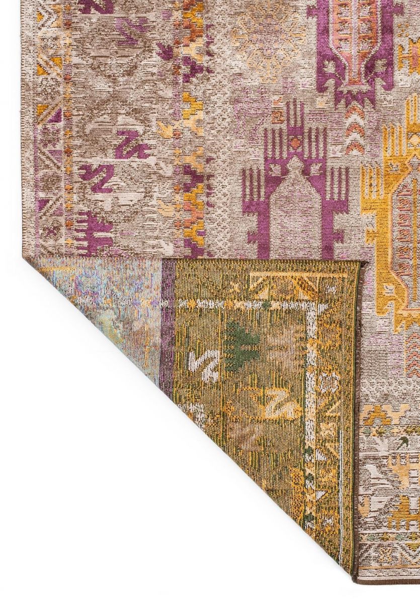 FOLK STONE - MUSTARD - FOREST GREEN - LIGHT CREAM - PURPLE - TURQUOISE RUG