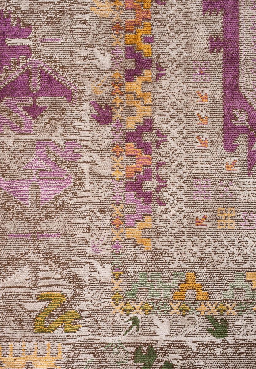 FOLK STONE - MUSTARD - FOREST GREEN - LIGHT CREAM - PURPLE - TURQUOISE RUG