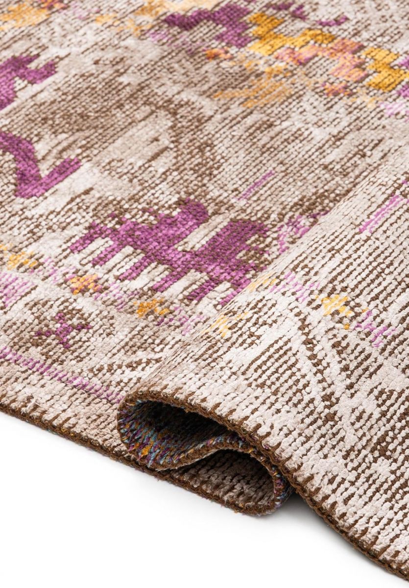 FOLK STONE - MUSTARD - FOREST GREEN - LIGHT CREAM - PURPLE - TURQUOISE RUG