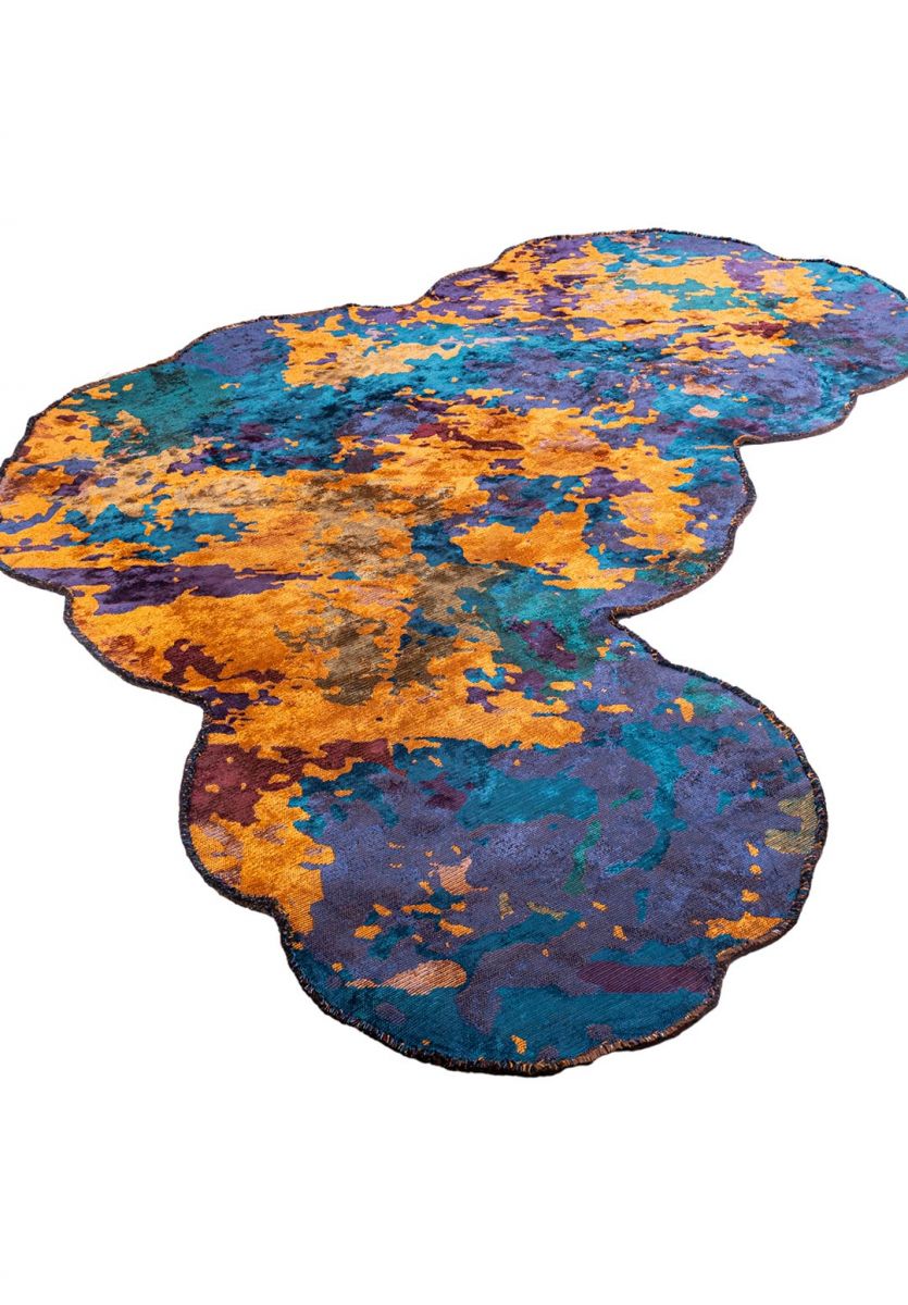 GAIA ORANGE - CHERRY - NAVY BLUE - DARK TURQUOISE RUG