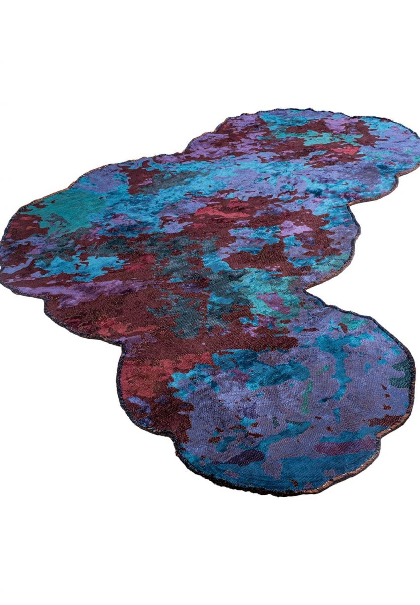 GAIA DARK BURGUNDY - CHERRY - NAVY BLUE - DARK TURQUOISE RUG