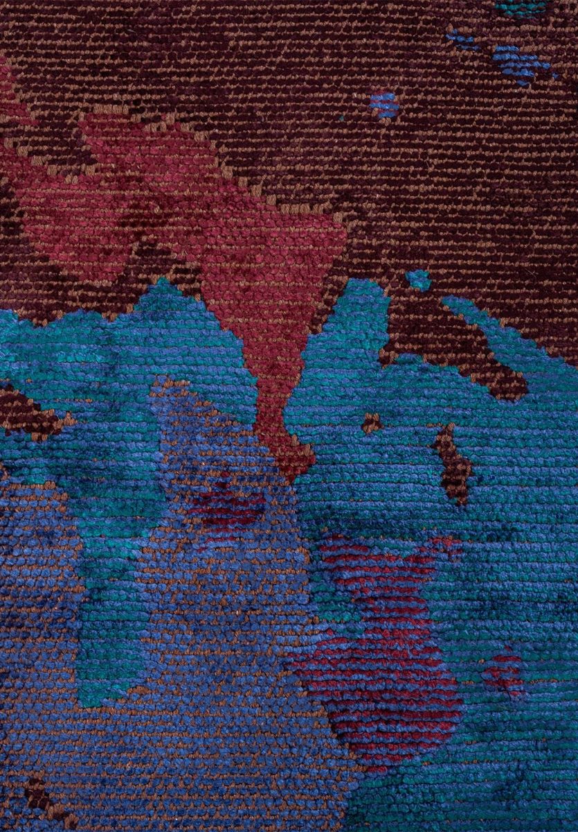 GAIA DARK BURGUNDY - CHERRY - NAVY BLUE - DARK TURQUOISE RUG