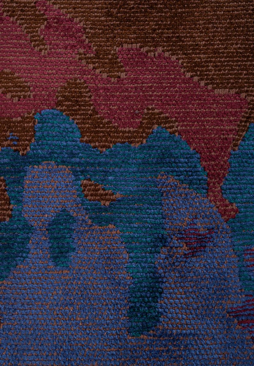 GAIA DARK BROWN - CHERRY - NAVY BLUE - DARK TURQUOISE RUG