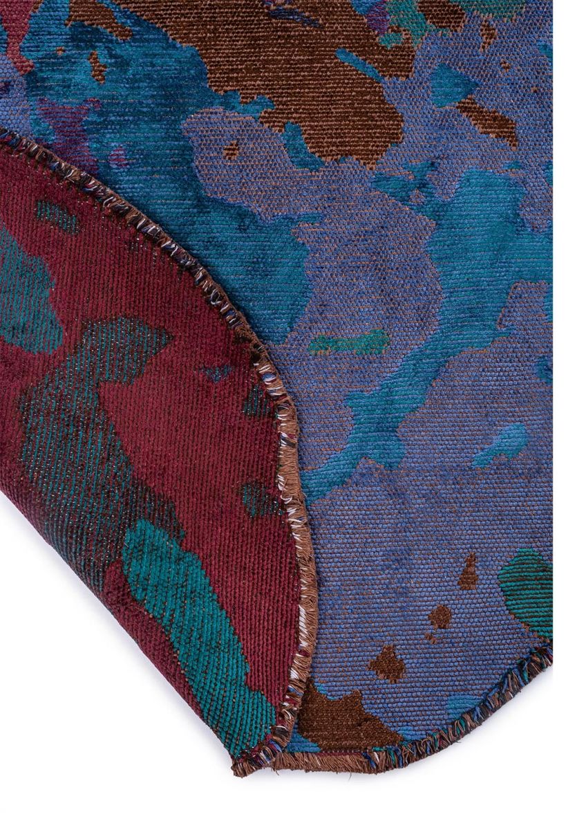 GAIA DARK BROWN - CHERRY - NAVY BLUE - DARK TURQUOISE RUG
