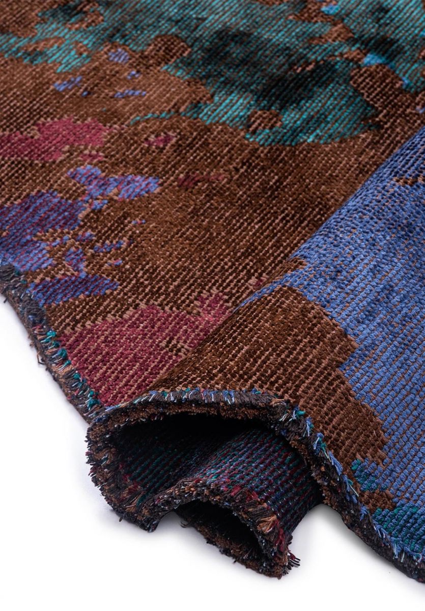 GAIA DARK BROWN - CHERRY - NAVY BLUE - DARK TURQUOISE RUG