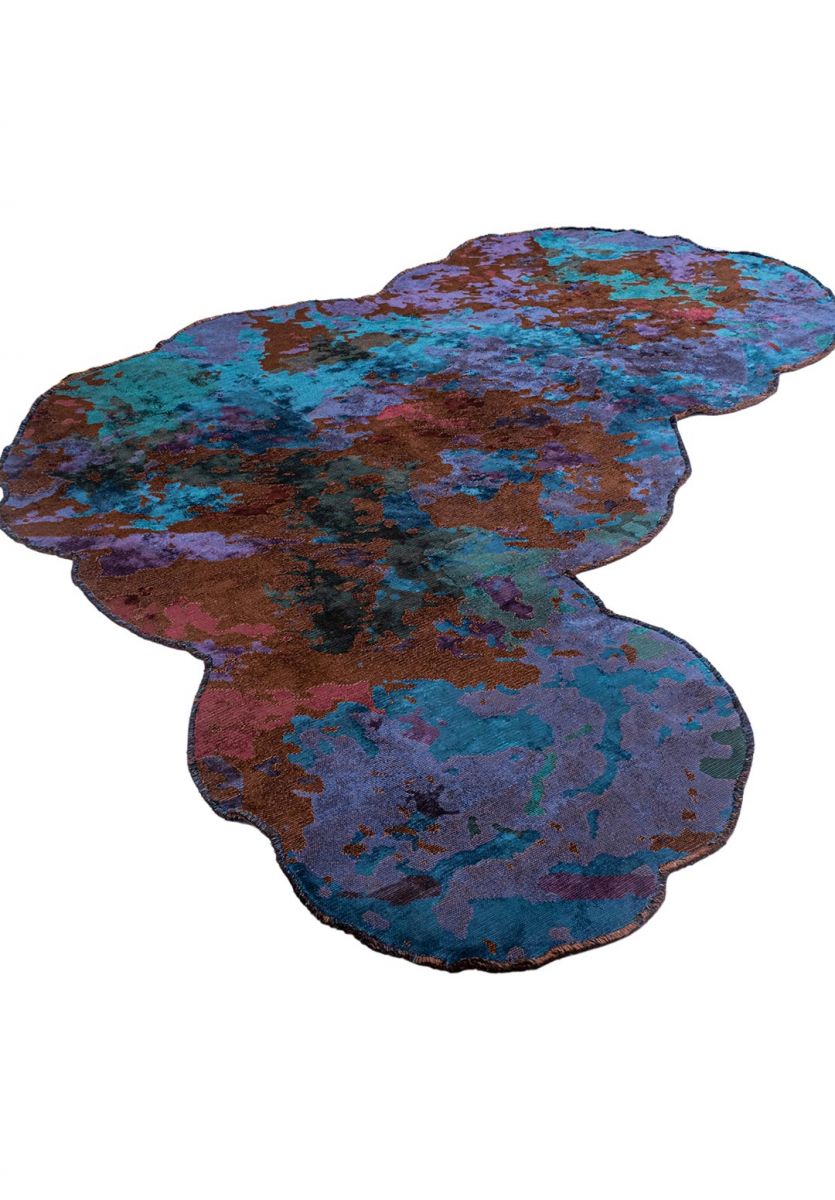 GAIA DARK BROWN - CHERRY - NAVY BLUE - DARK TURQUOISE RUG